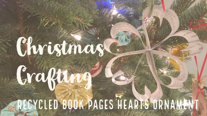 recycled book pages heart ornament christmas crafting