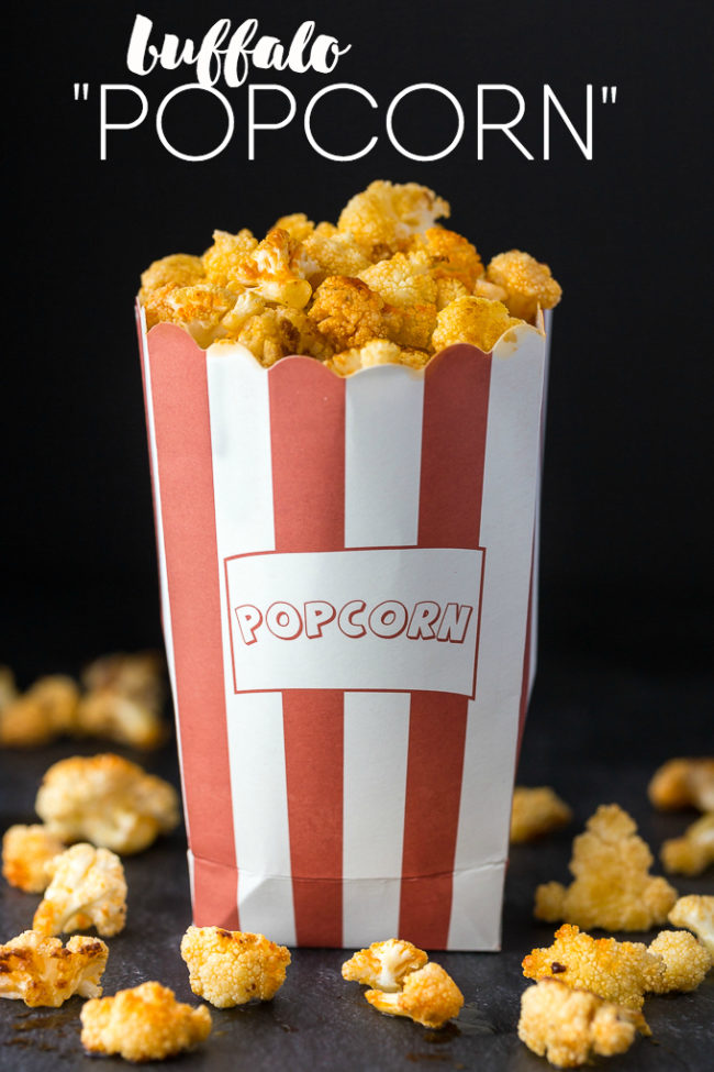 Buffalo Cauliflower Popcorn National Popcorn Day
