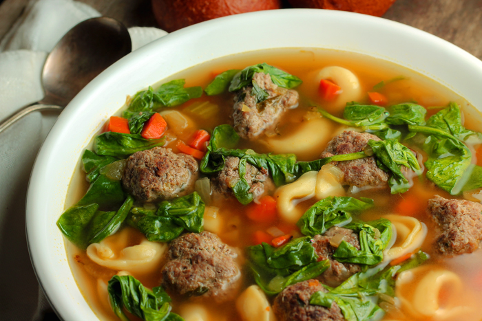 tortellini-meatball soup