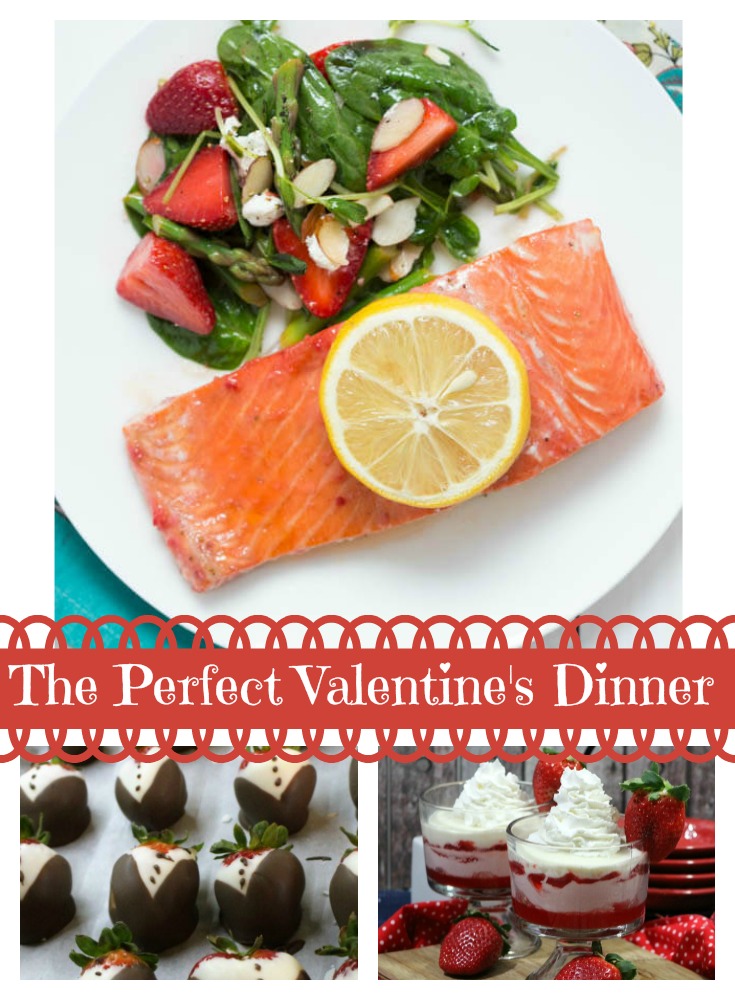 The perfect valentine's dinner featuring the delicious flavor of strawberries. 
