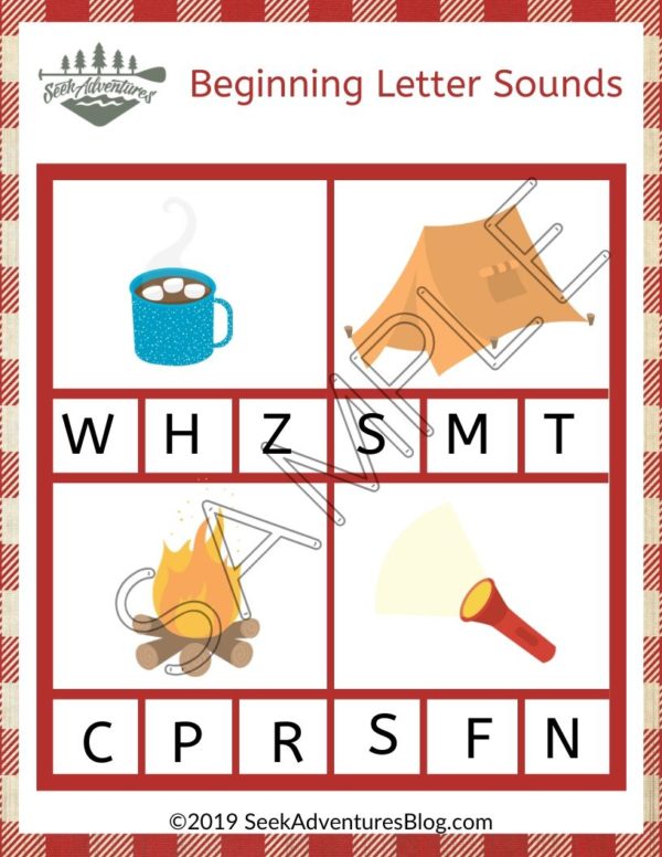 Help your kids recognize beginning letter sounds in this phonics camping activity.