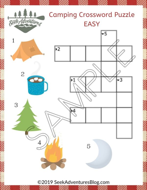 camping activity crossword puzzle