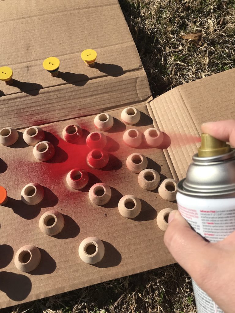 Spray paint the parts of your lantern ornament.
