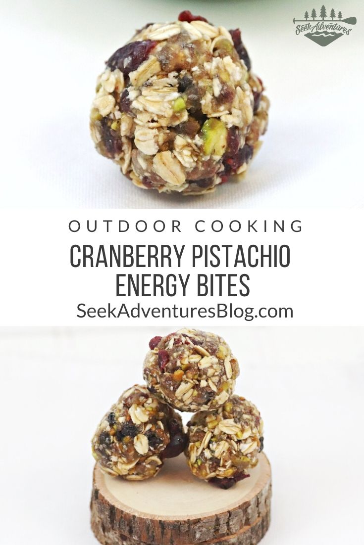 These Cranberry Pistachio Energy Bites are packed with food fuel that will help power you through your hike or paddle.