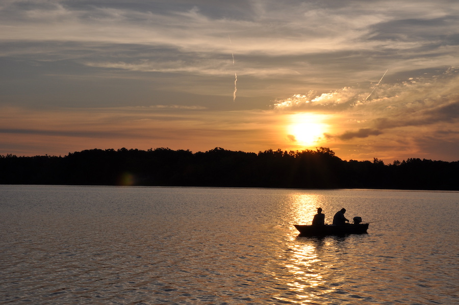 Fishing in Lake Poinsett in Harrisburg Arkansas.