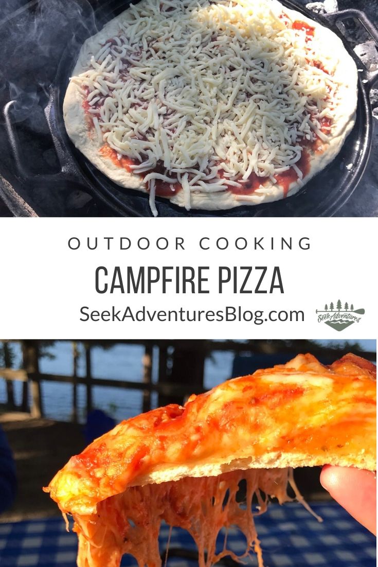 You can still have pizza night even while camping with this easy and delicious campfire pizza recipe cooked right over the coals! Here is how to make pizza over a fire.